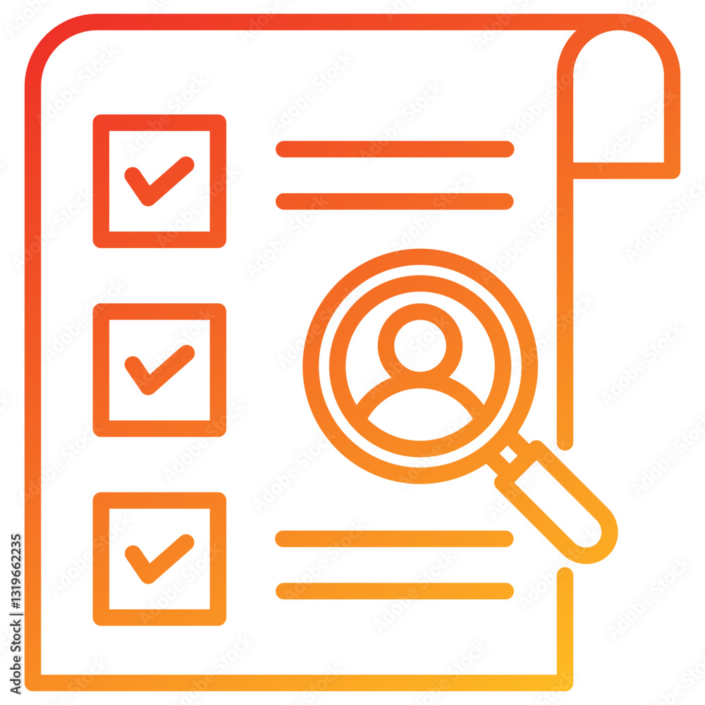 Poster evaluation line gradient icon