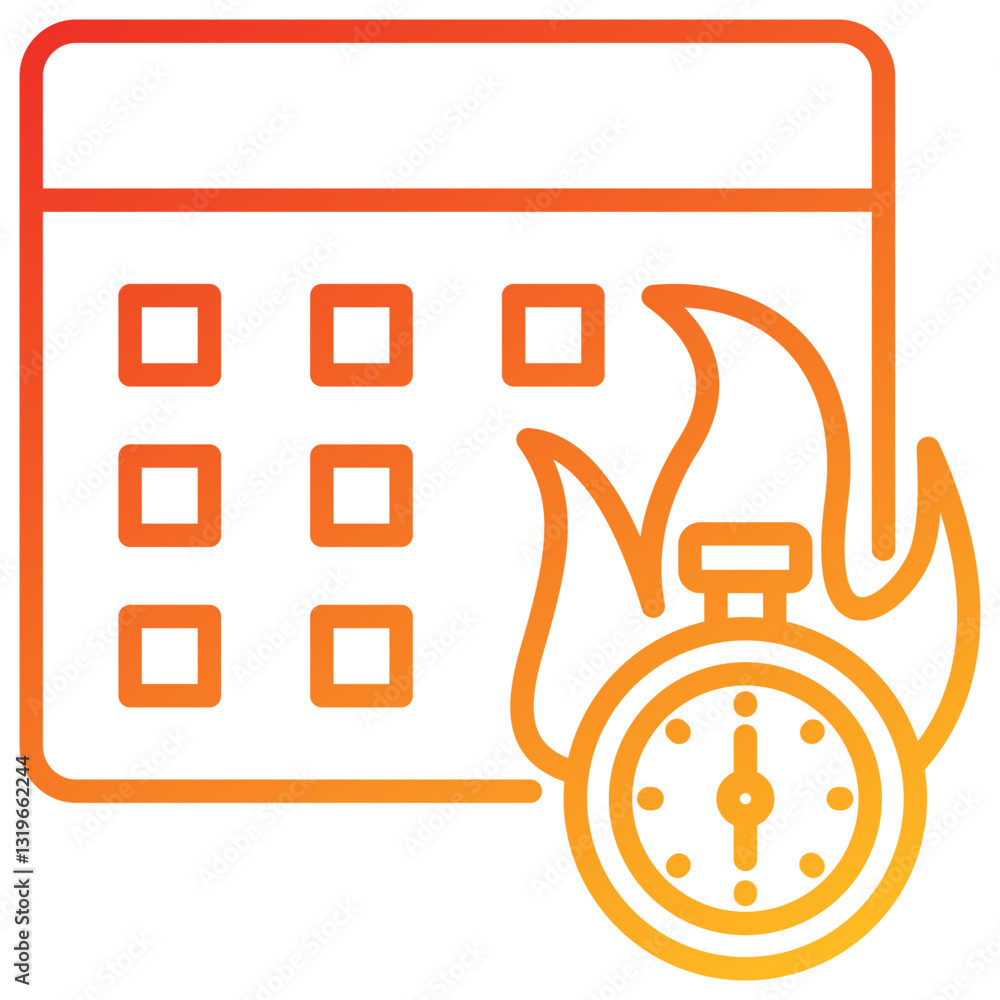 Poster deadline line gradient icon