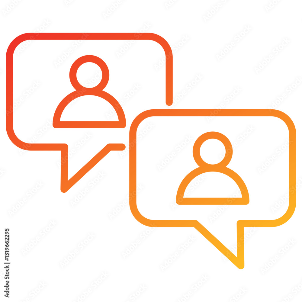 Poster feedback line gradient icon