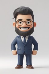 Stylish Animated Character in a Business Suit