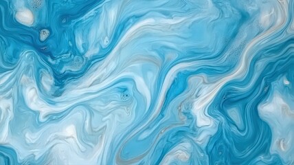 Obraz premium Abstract Blue and White Swirling Paint Texture