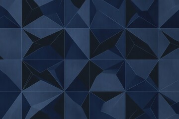 Obraz premium A dark blue geometric pattern background, with the same color and design on all four sides of each triangle, creating an elegant and modern look suitable for high-end branding or graphic designs