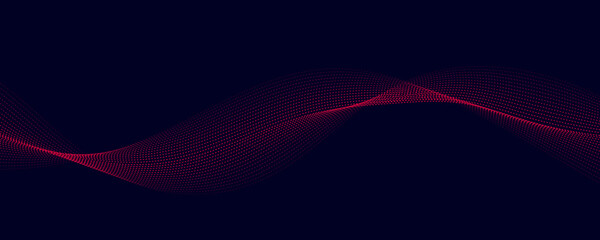 Abstract red wave on blue background