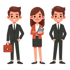 vector businessman and secretary