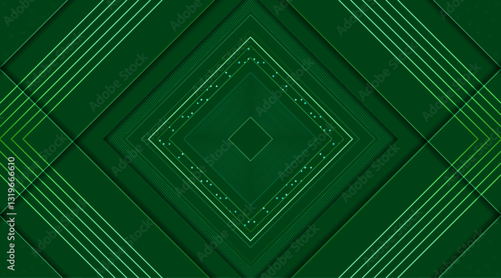 Aufkleber abstract background design. modern circular line pattern in forest green colors. premium stripe text