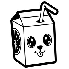 cube with milk and straw