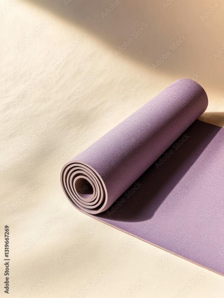 Leinwandbilder minimalistic yoga mat lying diagonally on a light background with clean design and ample empty space