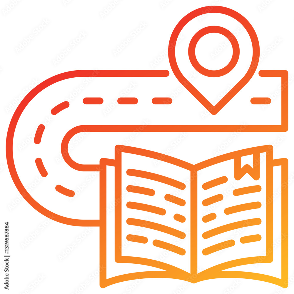 Poster Learning Journey Line Gradient Icon