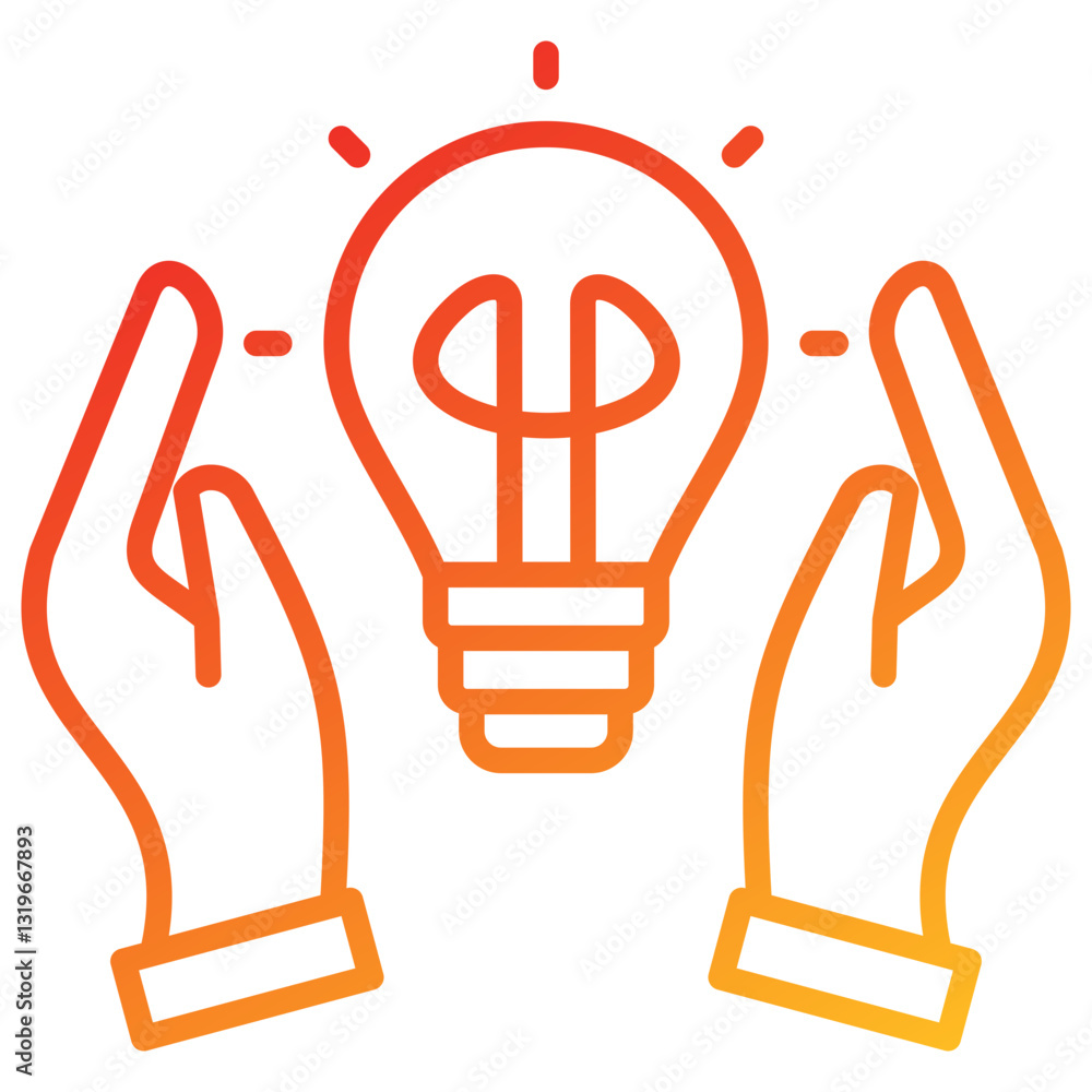 Poster idea line gradient icon