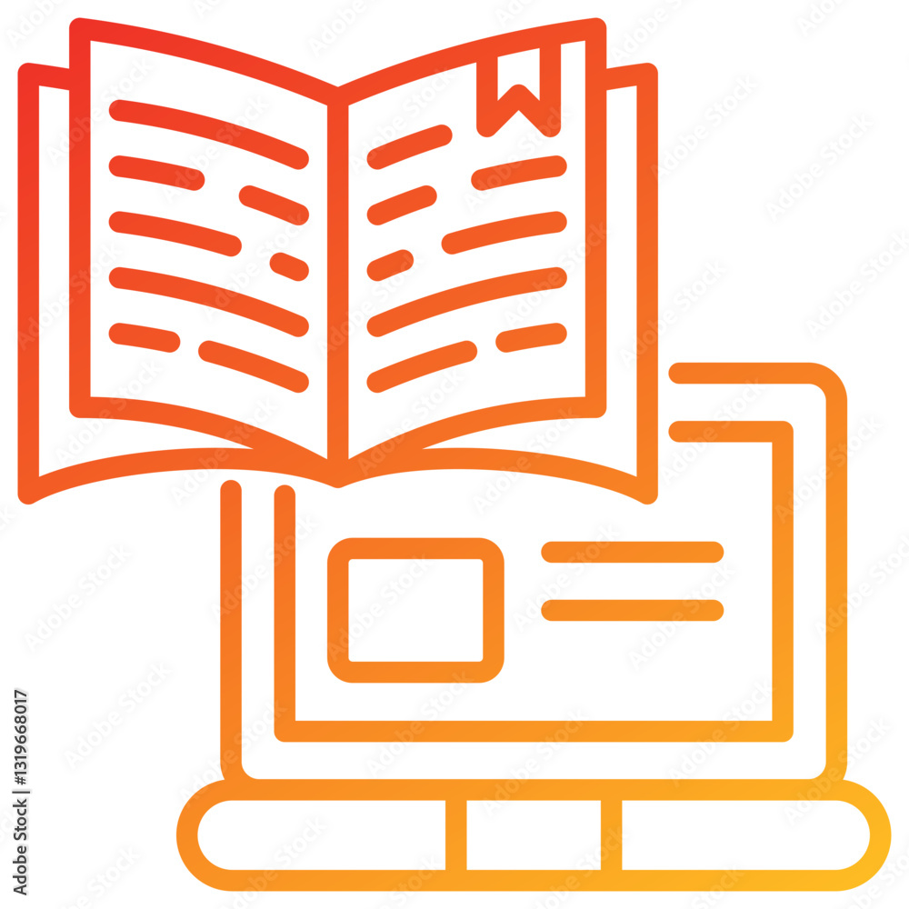 Poster adaptive learning line gradient icon