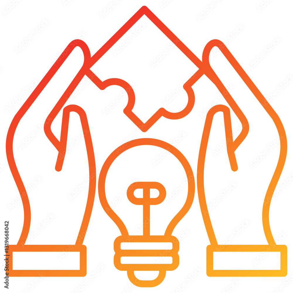 Poster learning line gradient icon