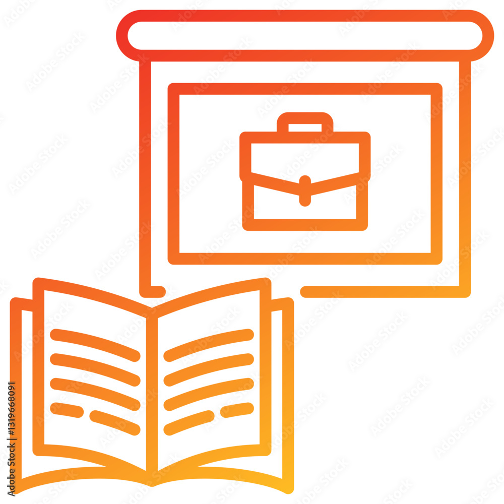 Poster training line gradient icon