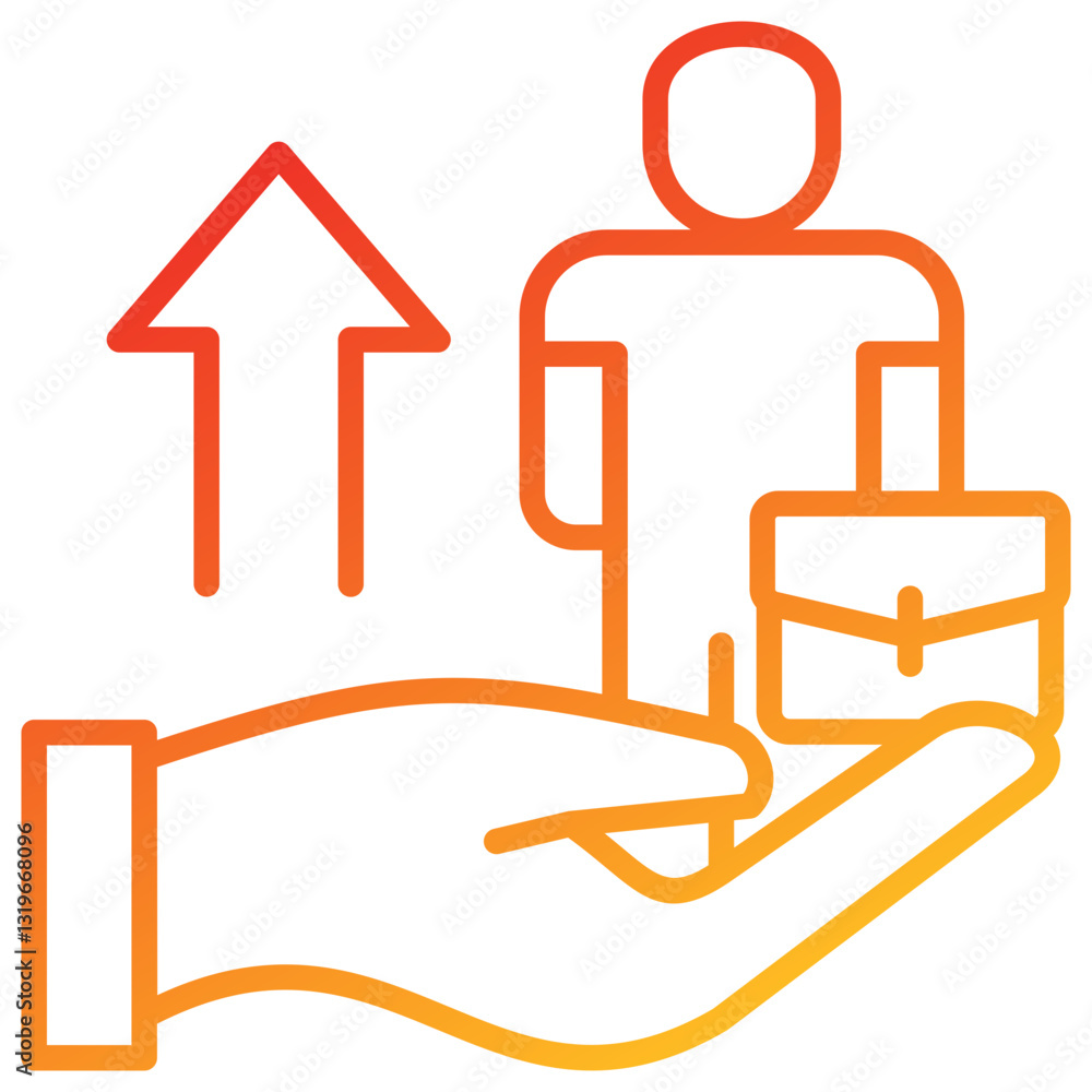 Poster support line gradient icon