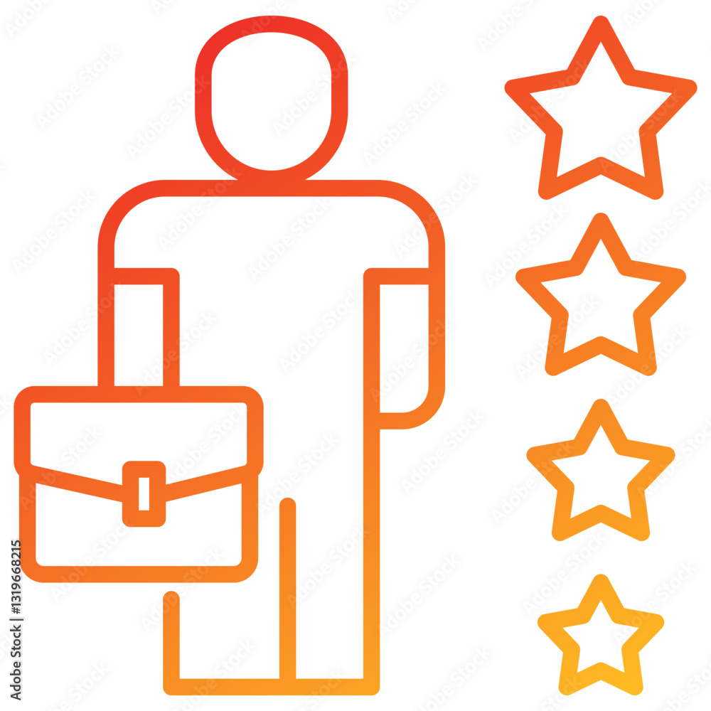 Poster skills line gradient icon