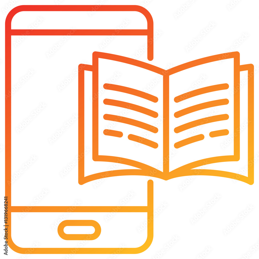 Poster app line gradient icon