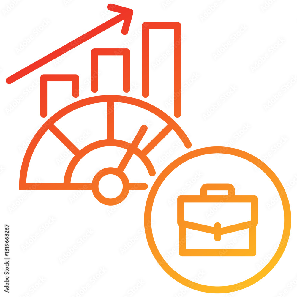 Poster metric line gradient icon