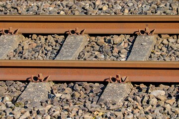 rosteige Schienen der Eisenbahn