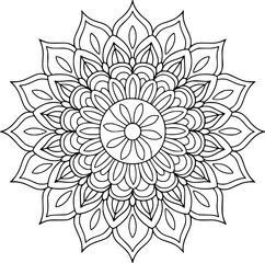 A beautiful, detailed black and white mandala design.