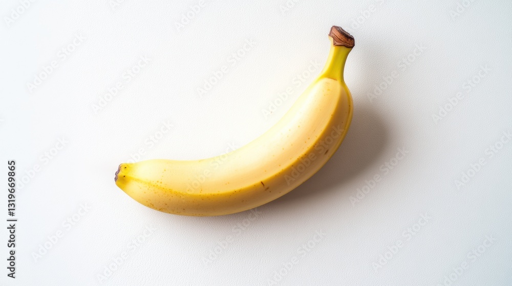 Poster single banana on minimalist background showcasing soft natural light and harmonious composition