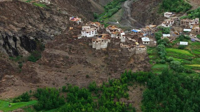 Buddhist Monastery Muney Gonpa in Zanskar, Himalayan Mountains