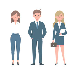 vector businessman and secretary