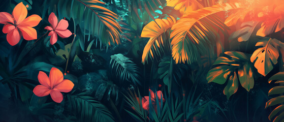 Naklejka premium Tropical illustration