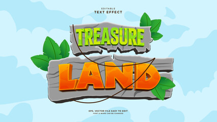 Treasure land editable text effect, adventure text style
