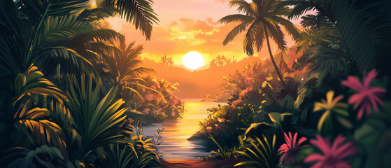 Obraz premium Tropical illustration