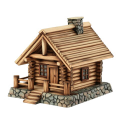 wooden house isolated on white