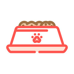 food bowl pet home color icon vector illustration