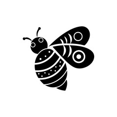 creative details bee and flower icon vector Illustration