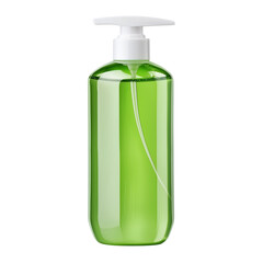 Fototapeta premium Green plastic bottle with pump, containing liquid