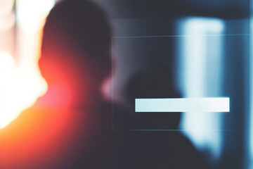 Hacker beside secure login in light-themed cybersecurity