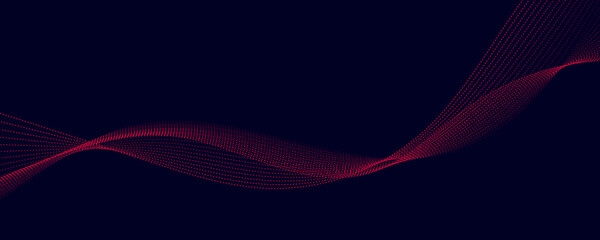 Abstract red wave on blue background