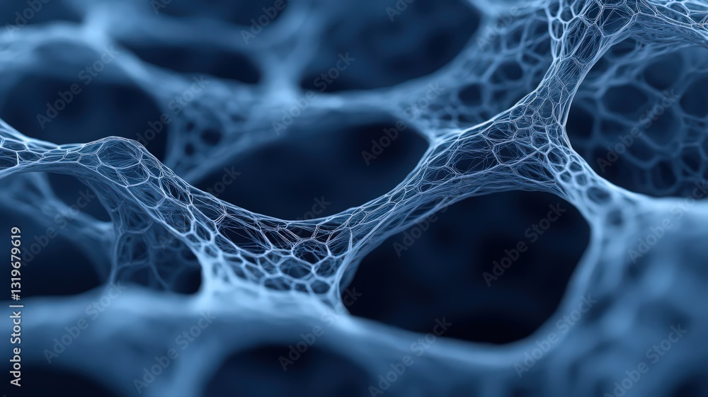 Aufkleber intricate blue network structure: abstract 3d rendering