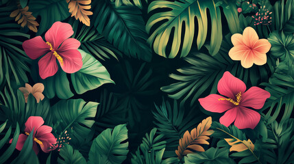 Naklejka premium Tropical illustration