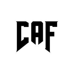 CAF letter logo design for technology company. CAF logo design black and white color combination. CAF logo, CAF vector, CAF design, CAF icon, CAF alphabet. CAF typography logo design.