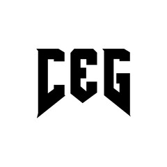 Obraz premium CEG letter logo design for technology company. CEG logo design black and white color combination. CEG logo, CEG vector, CEG design, CEG icon, CEG alphabet. CEG typography logo design.