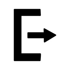 Black exit vector icon. Exit vector symbol.