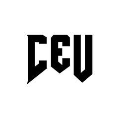 CEU letter logo design for technology company. CEU logo design black and white color combination. CEU logo, CEU vector, CEU design, CEU icon, CEU alphabet. CEU typography logo design.