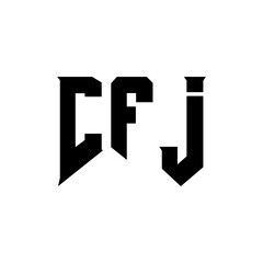 CFJ letter logo design for technology company. CFJ logo design black and white color combination. CFJ logo, CFJ vector, CFJ design, CFJ icon, CFJ alphabet. CFJ typography logo design.