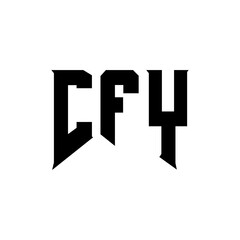 Obraz premium CFY letter logo design for technology company. CFY logo design black and white color combination. CFY logo, CFY vector, CFY design, CFY icon, CFY alphabet. CFY typography logo design.