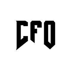 CFO letter logo design for technology company. CFO logo design black and white color combination. CFO logo, CFO vector, CFO design, CFO icon, CFO alphabet. CFO typography logo design.