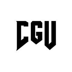 CGU letter logo design for technology company. CGU logo design black and white color combination. CGU logo, CGU vector, CGU design, CGU icon, CGU alphabet. CGU typography logo design.