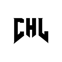 CHL letter logo design for technology company. CHL logo design black and white color combination. CHL logo, CHL vector, CHL design, CHL icon, CHL alphabet. CHL typography logo design.