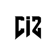 Obraz premium CIZ letter logo design for technology company. CIZ logo design black and white color combination. CIZ logo, CIZ vector, CIZ design, CIZ icon, CIZ alphabet. CIZ typography logo design.