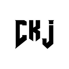 CKJ letter logo design for technology company. CKJ logo design black and white color combination. CKJ logo, CKJ vector, CKJ design, CKJ icon, CKJ alphabet. CKJ typography logo design.