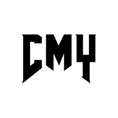 CMY letter logo design for technology company. CMY logo design black and white color combination. CMY logo, CMY vector, CMY design, CMY icon, CMY alphabet. CMY typography logo design.