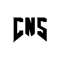 CNS letter logo design for technology company. CNS logo design black and white color combination. CNS logo, CNS vector, CNS design, CNS icon, CNS alphabet. CNS typography logo design.