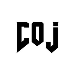 COJ letter logo design for technology company. COJ logo design black and white color combination. COJ logo, COJ vector, COJ design, COJ icon, COJ alphabet. COJ typography logo design.